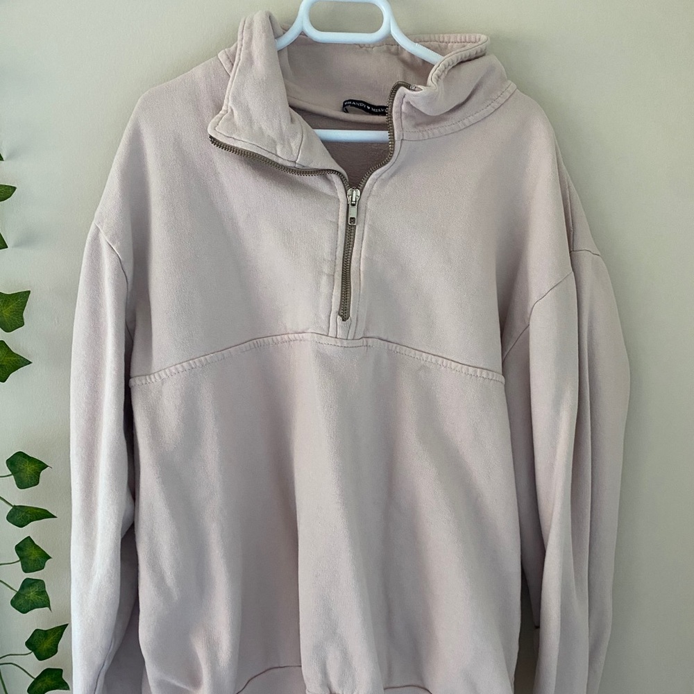 Pink brandy Melville sweatshirt quarter zip